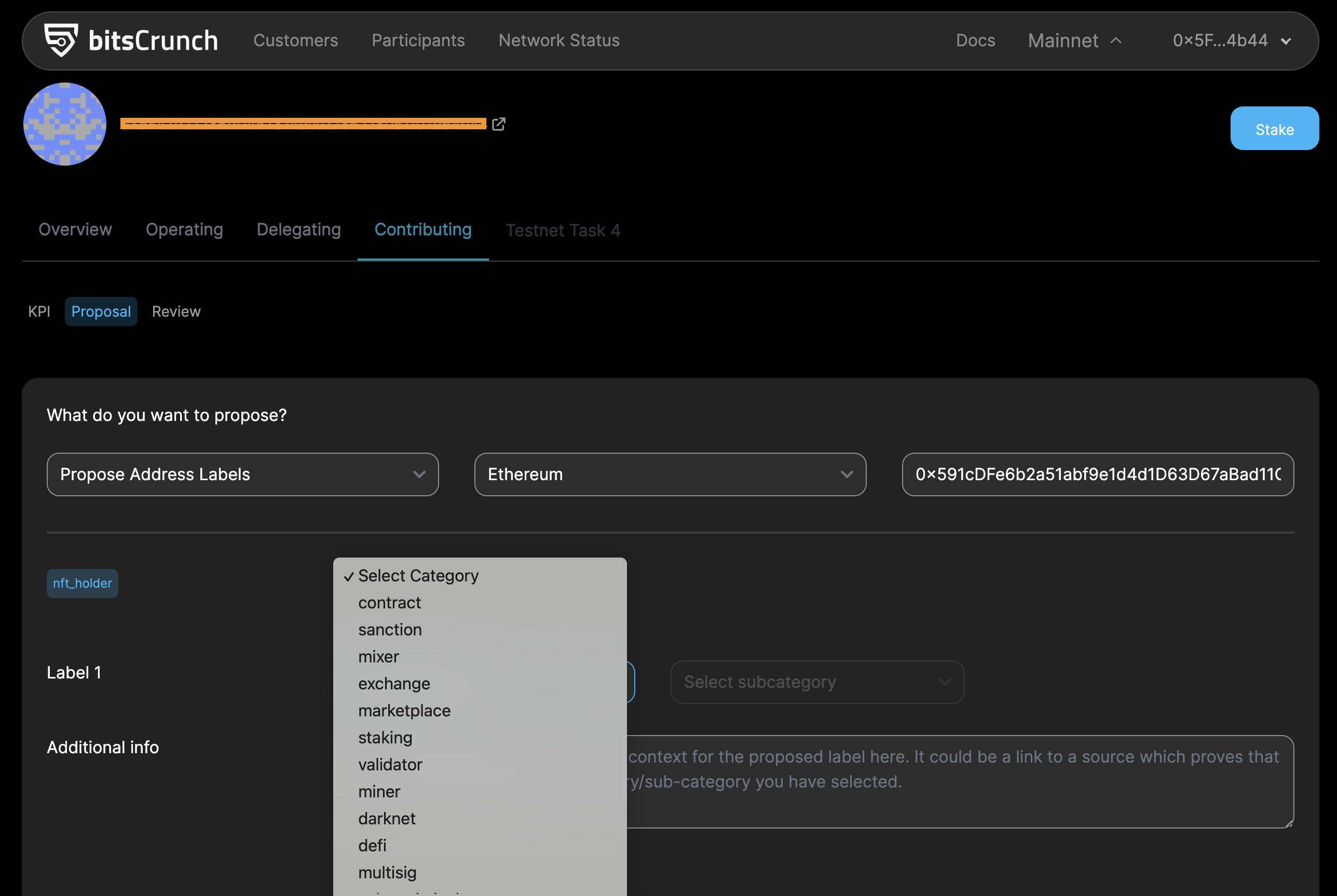 Select a Proposal type
