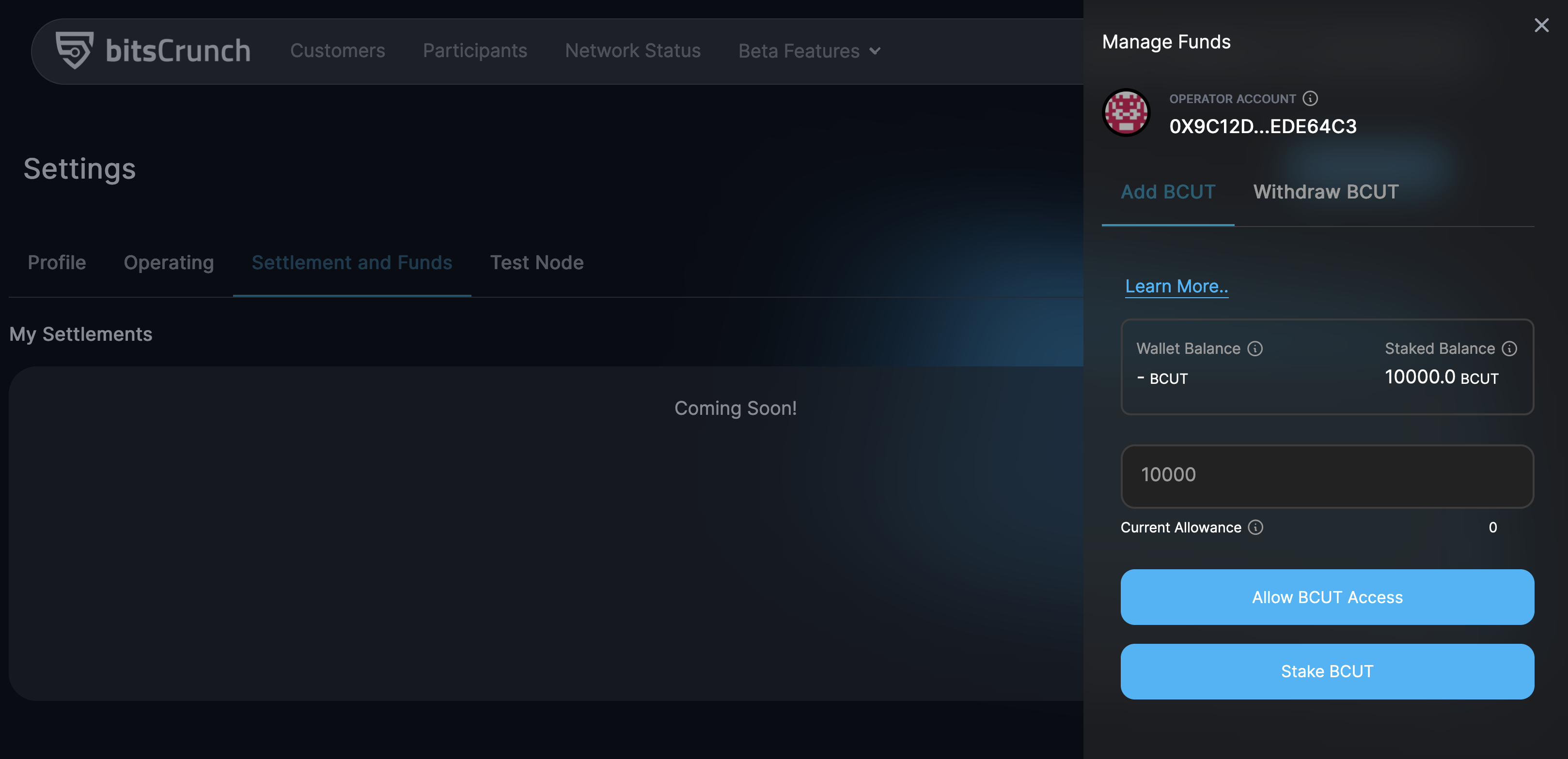 Click on Manage Funds