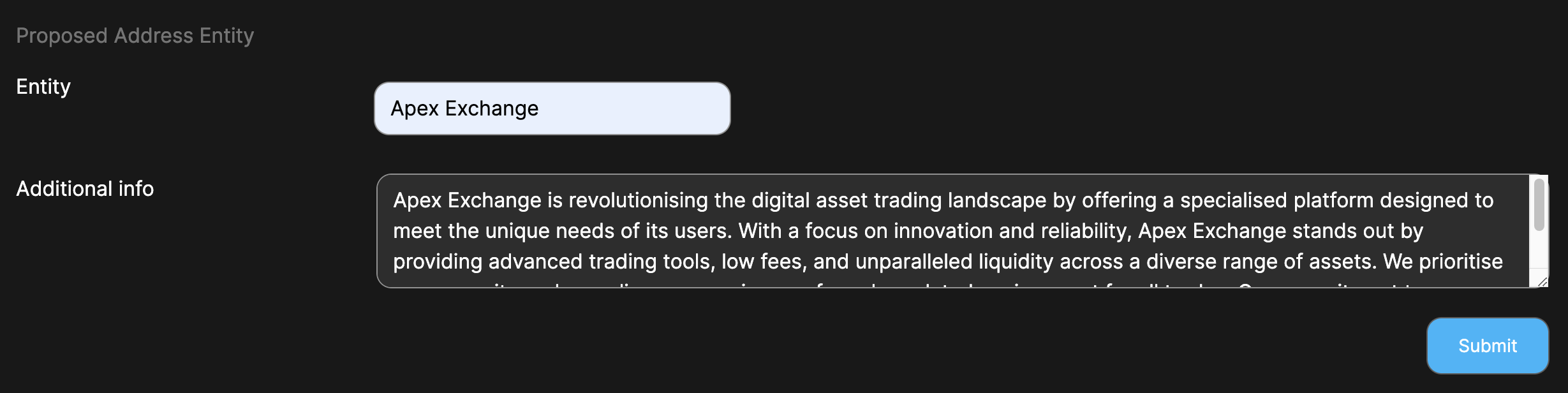 Fill the basic fields