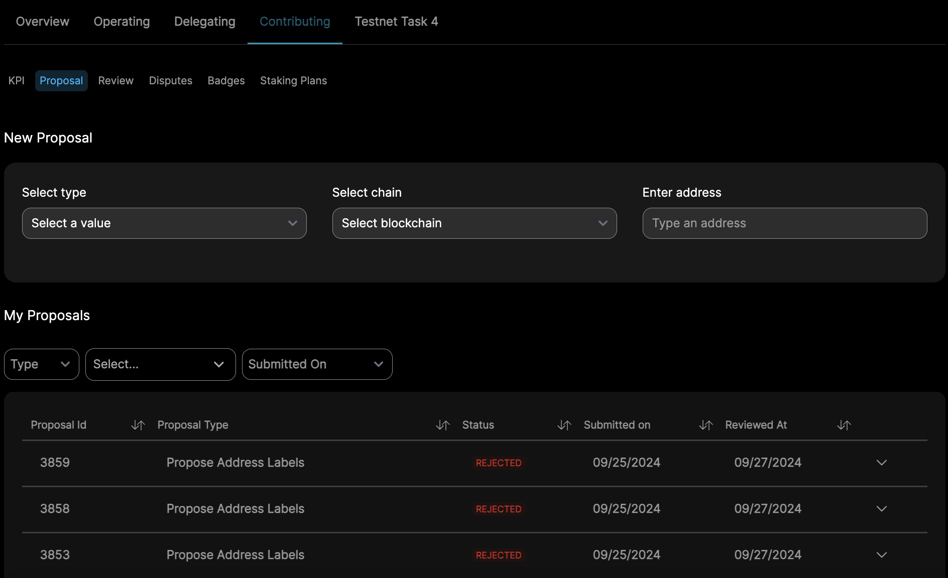 Select Dispute in the Contributing section