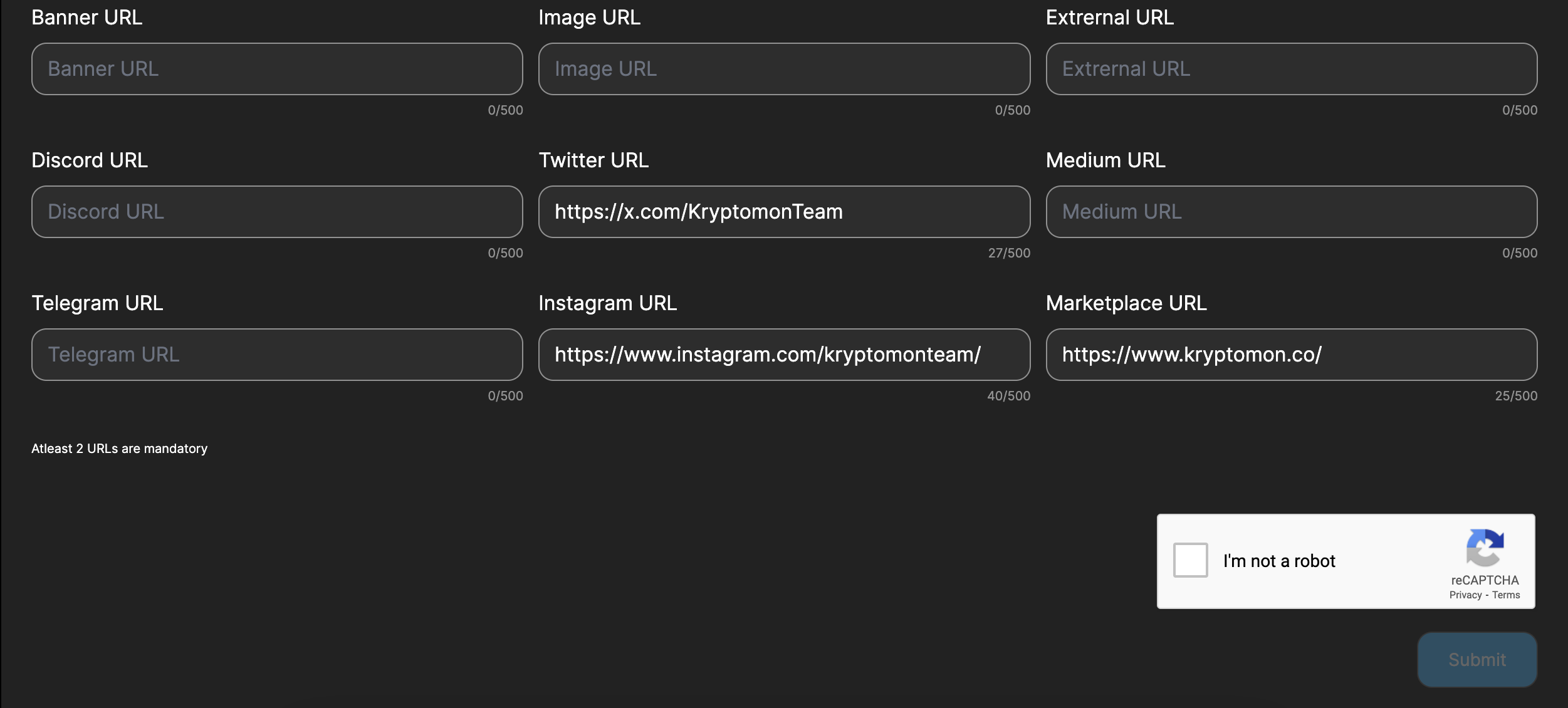 Add the URLs