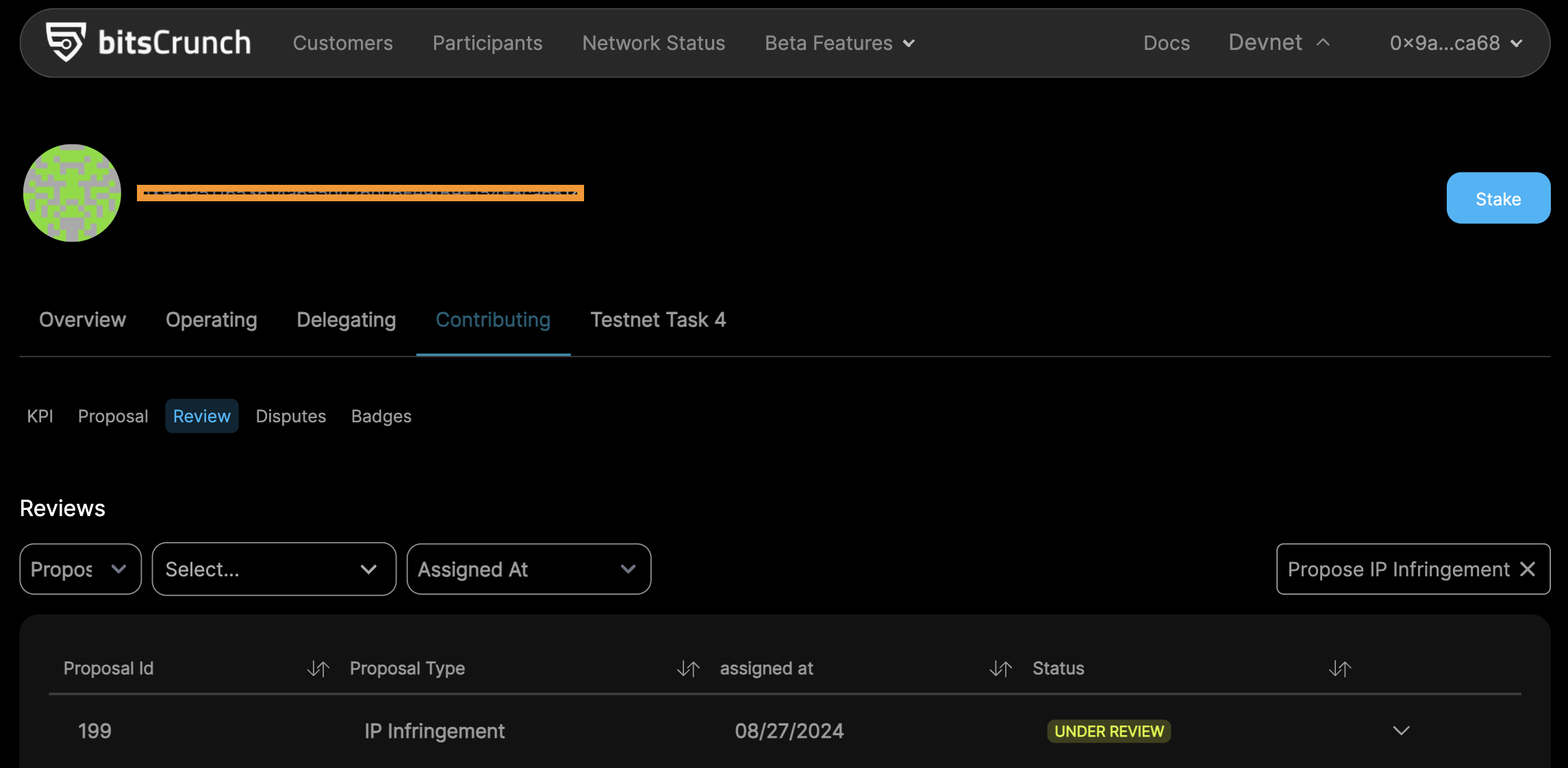 Select Review in the Contributing section