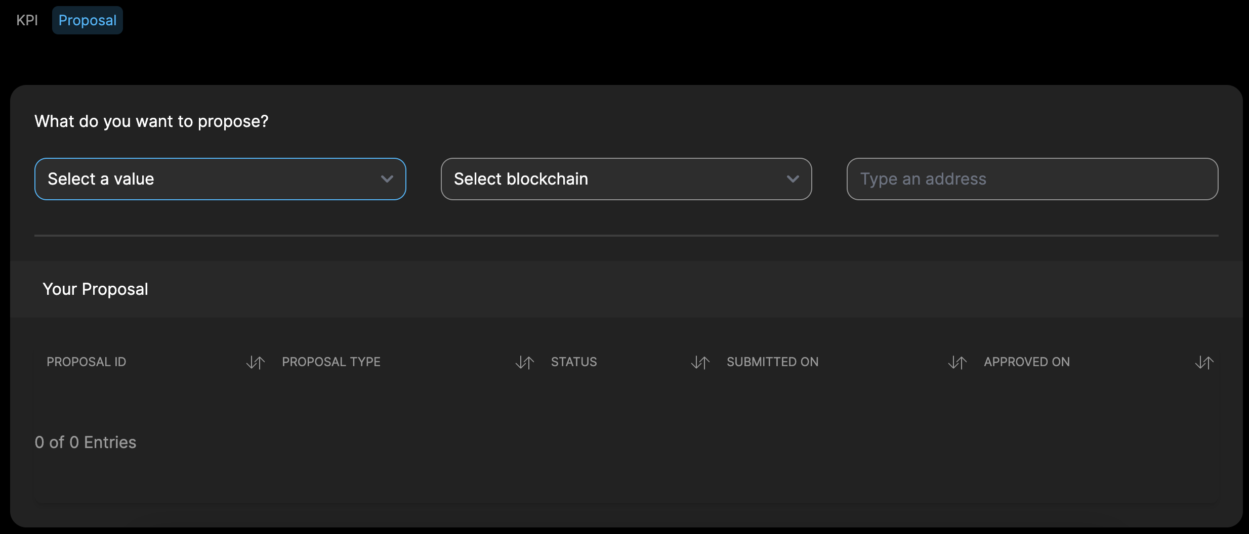 Select Proposal in the Contributing section