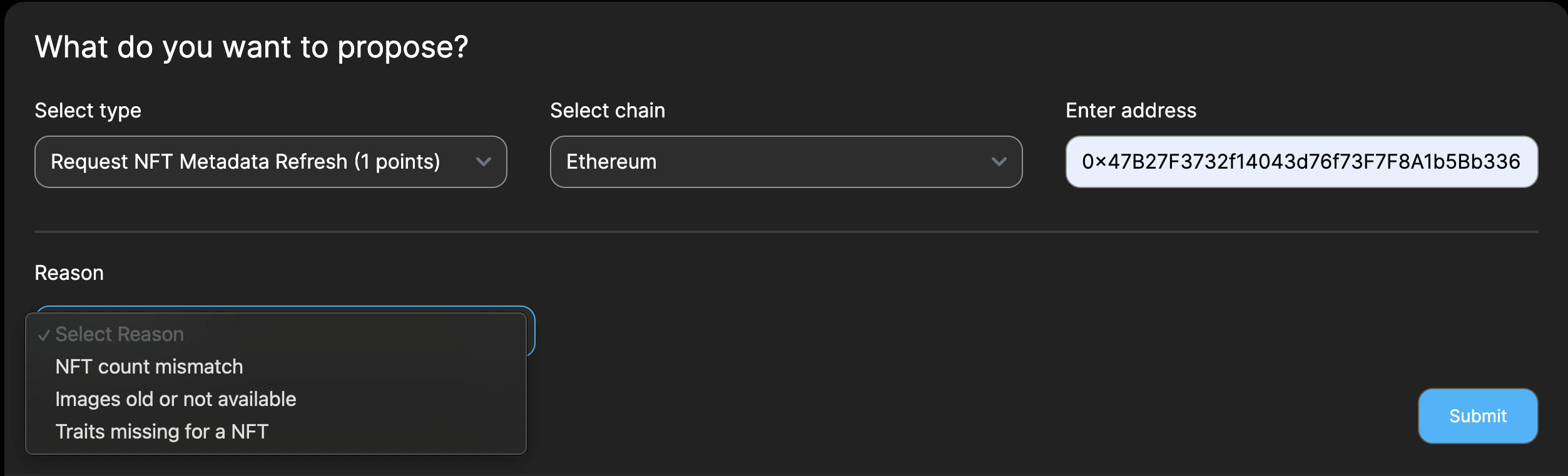 Fill the form and submit the Proposal