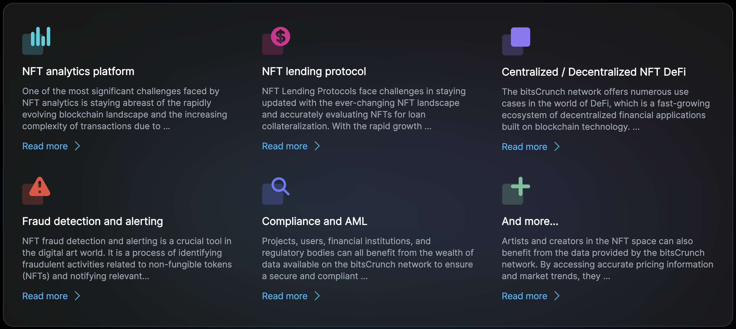 Usecases that can be achieved using the bitsCrunch network